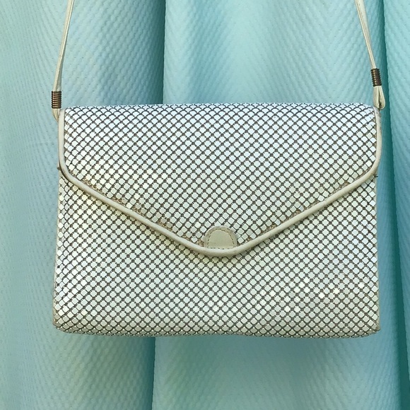 Whiting and Davis Metal Mesh White Shoulder Crossbody Bag Purse. - Picture 13 of 13